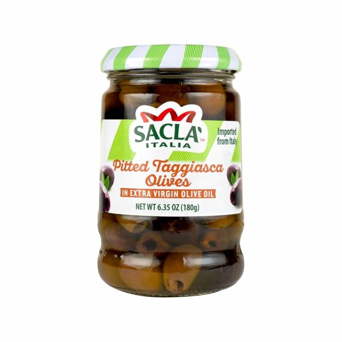 SACLA: Pitted Taggiasca Olives, 6.35 oz