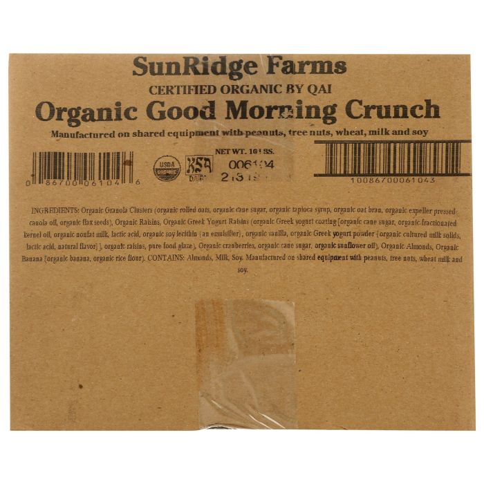 SUNRIDGE FARMS: Organic Good Morning Crunch, 10 lb