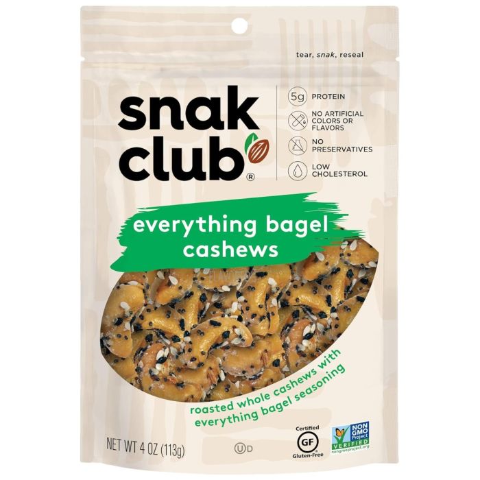 SNAK CLUB: Everything Bagel Cashews, 4 oz