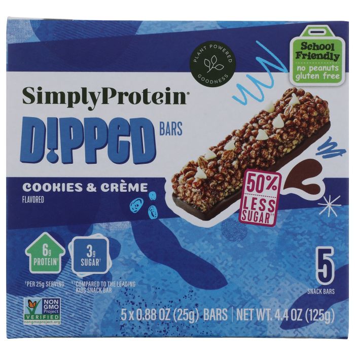 SIMPLY PROTEIN: Dipped Cookies and Creme Bars, 4.4 oz