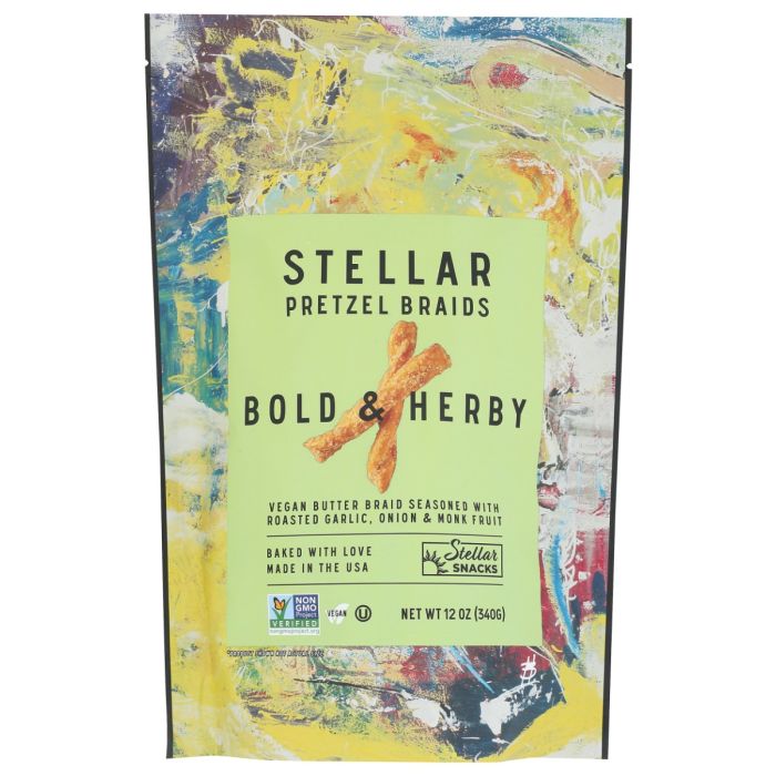 STELLAR SNACKS: Bold and Herby Pretzel Braids, 12 oz
