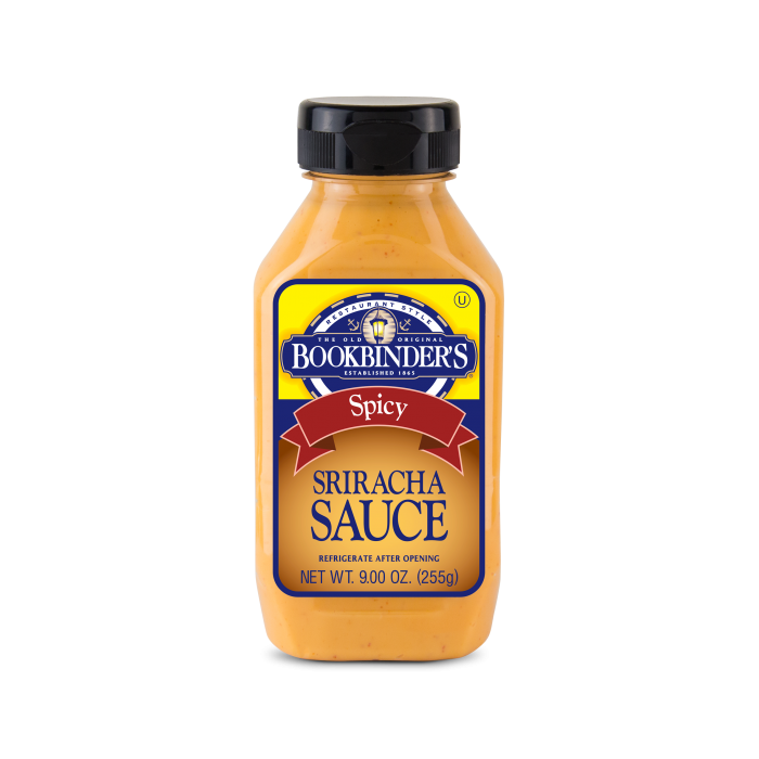 BOOKBINDERS: Spicy Sriracha Sauce, 9 oz