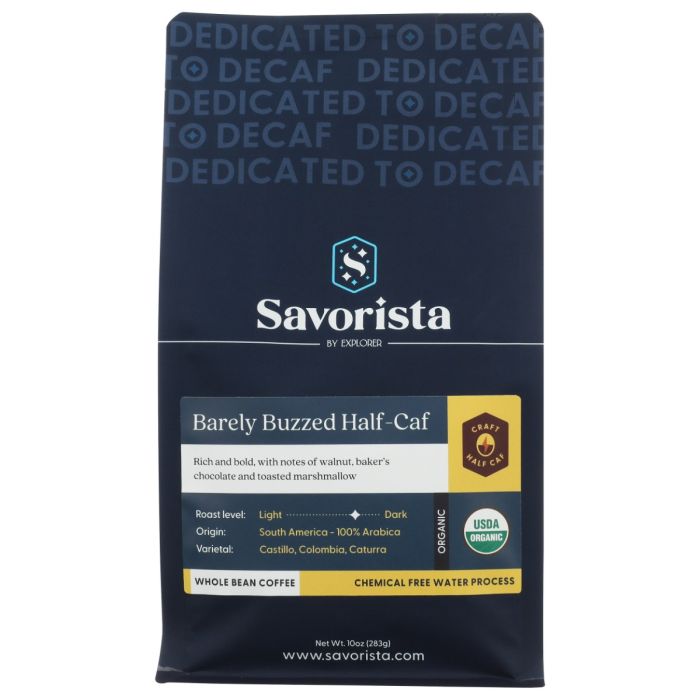 SAVORISTA: Barely Buzzed Half Caff Coffee, 10 oz