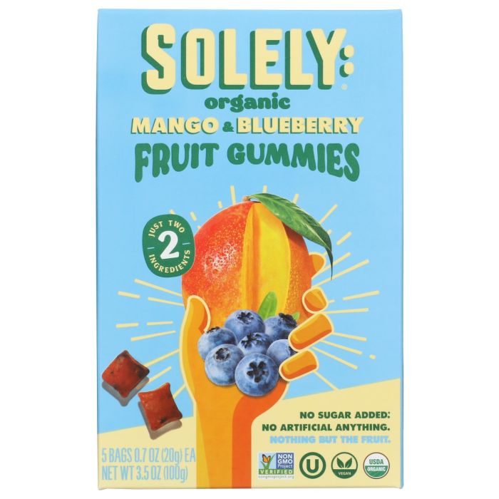 SOLELY: Organic Mango Blueberry Whole Fruit Gummies, 3.5 oz