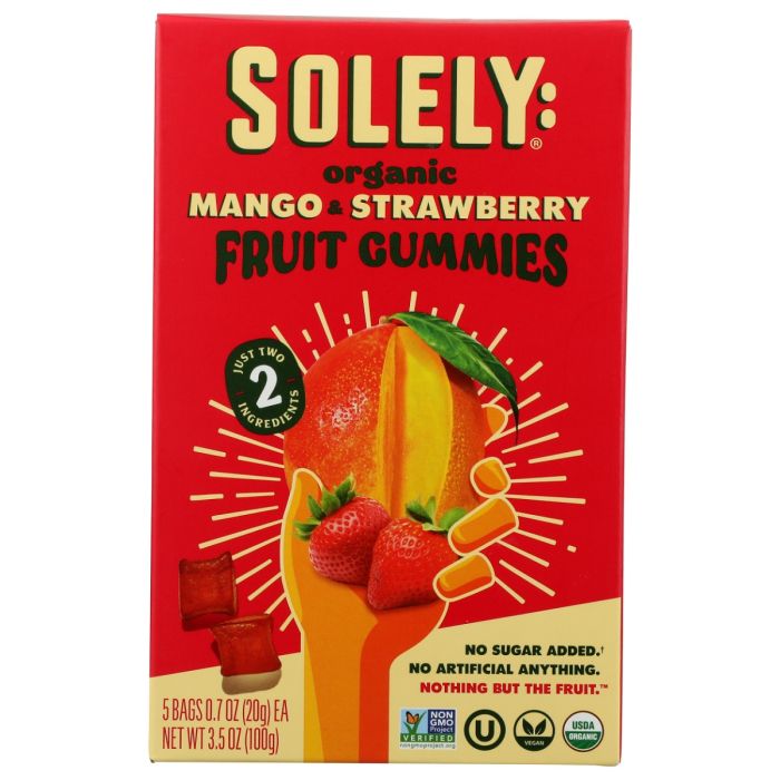 SOLELY: Organic Mango Strawberry Whole Fruit Gummies, 3.5 oz