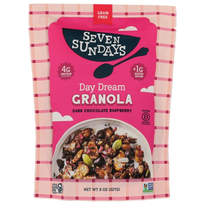 SEVEN SUNDAYS: Day Dream Chocolate Raspberry Grain Free Granola, 8 oz