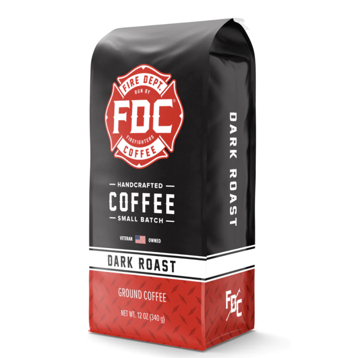 FIRE DEPARTMENT COFFEE: Coffee Grnd Dark Roast, 12 OZ