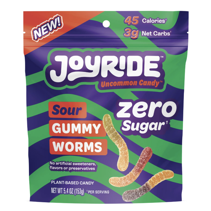 JOYRIDE: Gummy Sour Worms Zero, 5.4 OZ