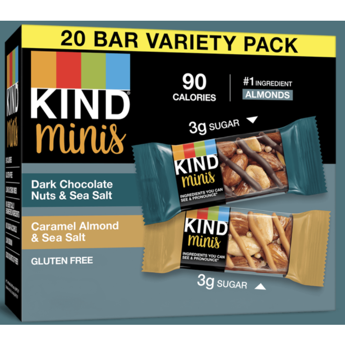 KIND: Dark Chocolate & Caramel Almond Mini Bar 1 Box, 7 oz