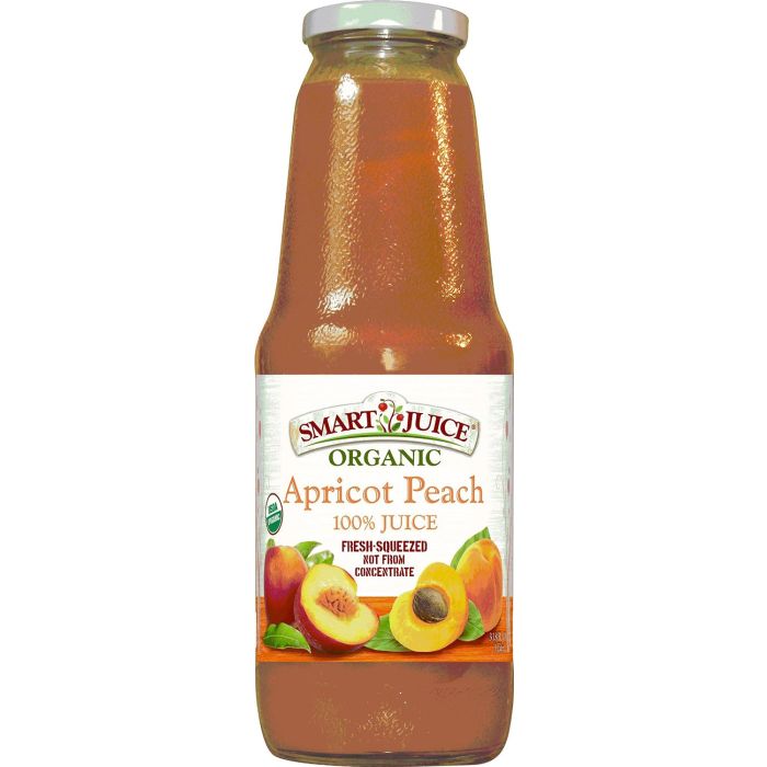 SMART JUICE: 100% Juice Organic Apricot Peach, 33.8 oz