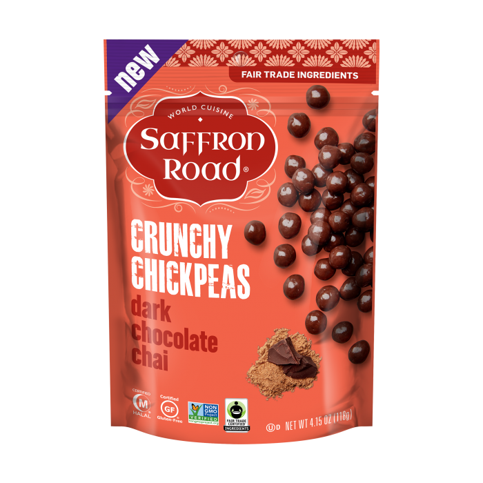 SAFFRON ROAD: Dark Chocolate Chai Crunchy Chickpeas, 4.15 oz