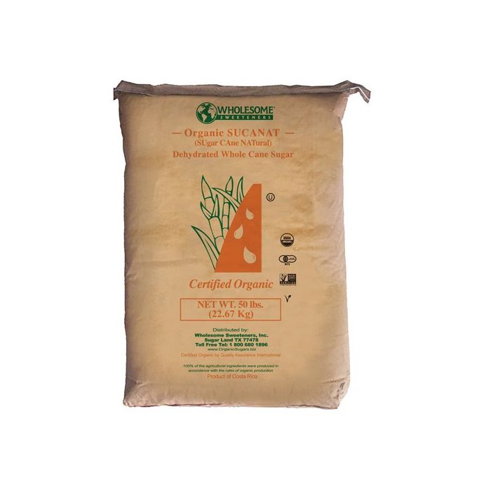 WHOLESOME: Suagr Sucanat Granulated Organic, 50 lb