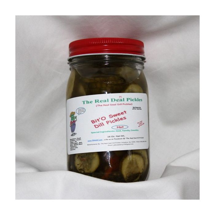 THE REAL DEAL DILL PICKLES: Hot Sweet Pickles Dill, 16 fo