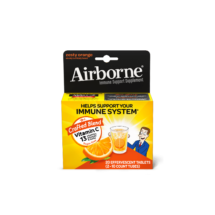 AIRBORNE: Zesty Orange Effervescent Tablets, 20 tb