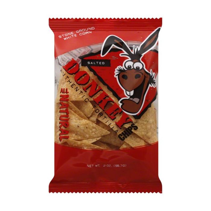 DONKEY CHIP: Salted Donkey Chips Snack Bag, 2 oz