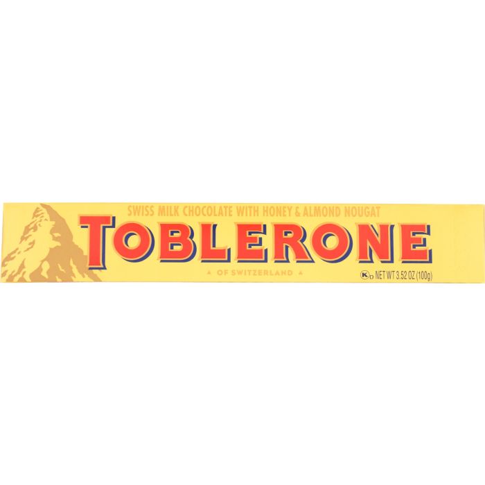 TOBLERONE: Swiss Milk Chocolate with Honey and Almond Nougat, 3.52 oz