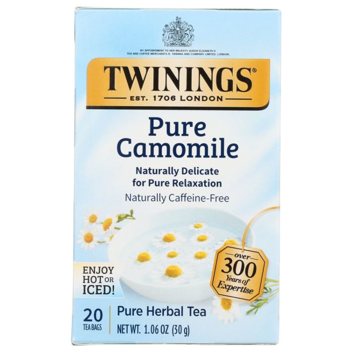 TWININGS OF LONDON: Pure Camomile Herbal Tea 20 Count, 1.06 oz