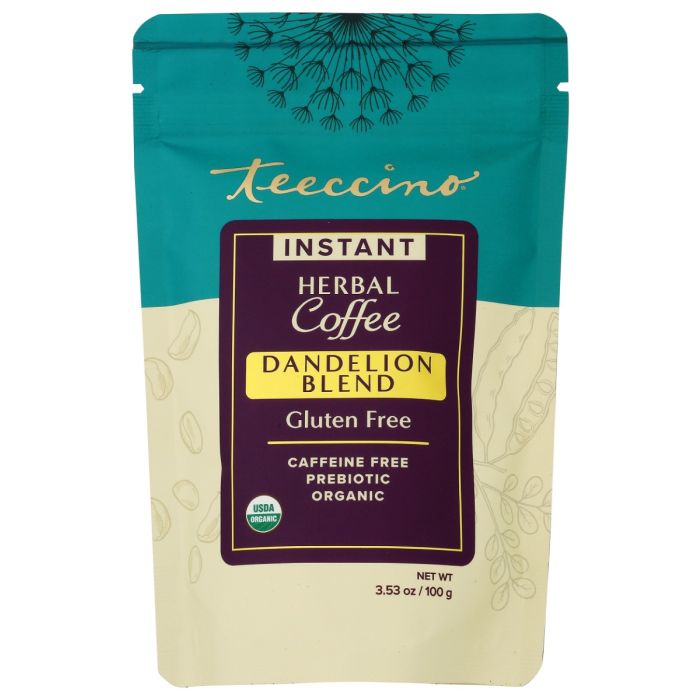 TEECCINO: Dandelion Blend Instant Herbal Coffee, 3.53 oz