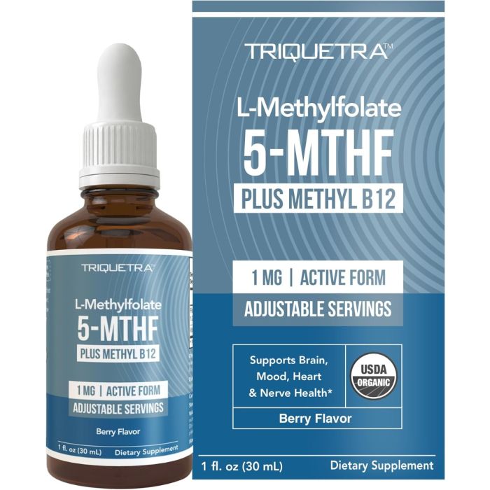 TRIQUETRA HEALTH: L Methylfolate 5 MTHF 1mg, 1 oz