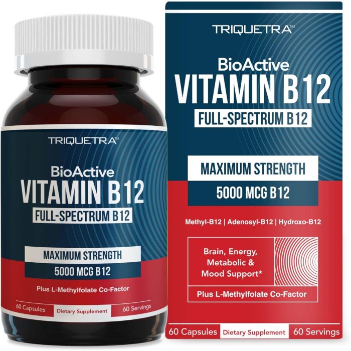 TRIQUETRA HEALTH: Vitamin B12 5000mcg, 60 cp