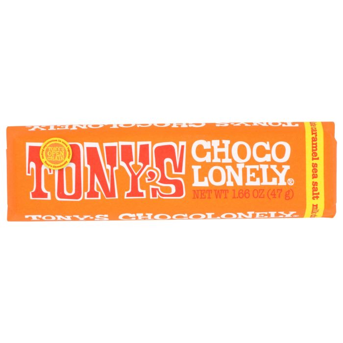 TONYS CHOCOLONEY: 32 Percent Milk Chocolate Caramel Sea Salt Bar, 1.7 oz