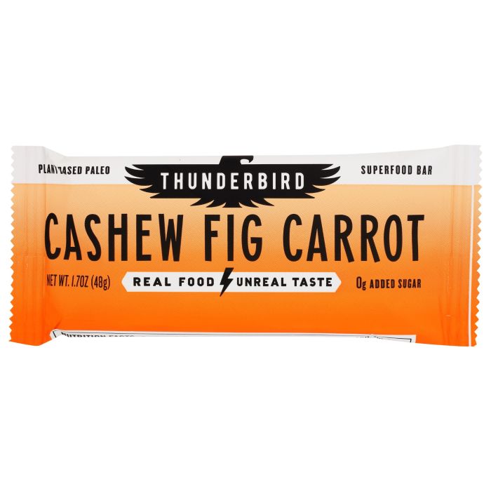 THUNDERBIRD: Cashew Fig Carrot Bar, 1.7 oz