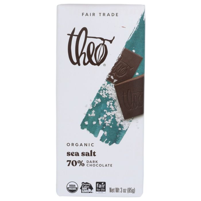 THEO CHOCOLATE: Sea Salt Dark Chocolate Bar, 3 oz