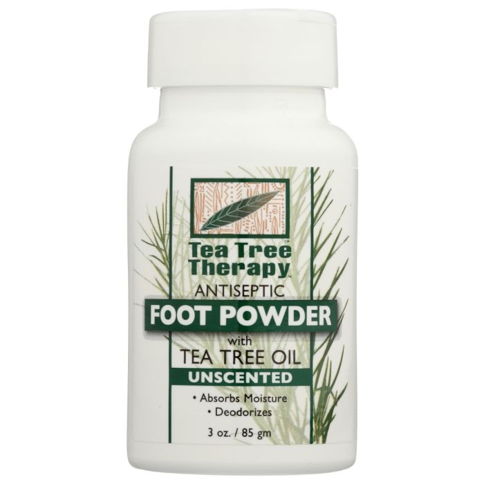 TEA TREE THERAPY: Antiseptic Foot Powder Unscented, 3 oz