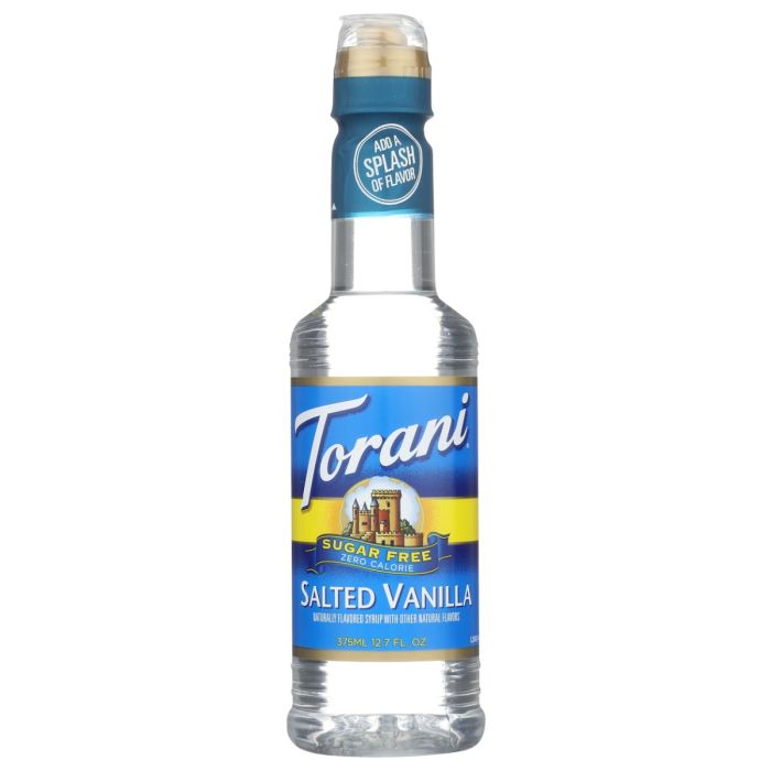 TORANI: Sugar Free Salted Vanilla Syrup, 12.7 fo
