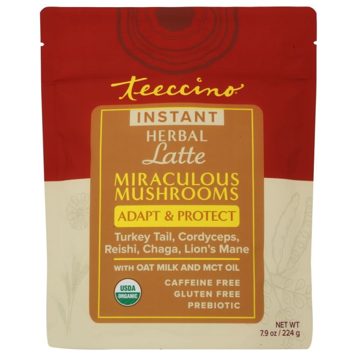 TEECCINO: Miraculous Mushrooms Instant Herbal Latte, 7.9 oz
