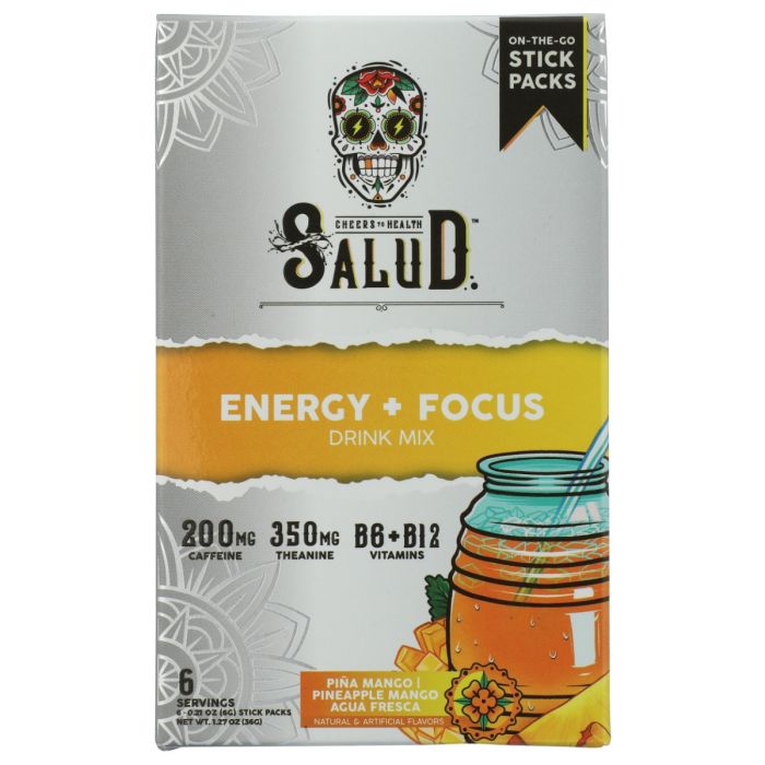 TASTE SALUD: Pineapple Mango Energy Focus Drink Mix, 1.27 fo