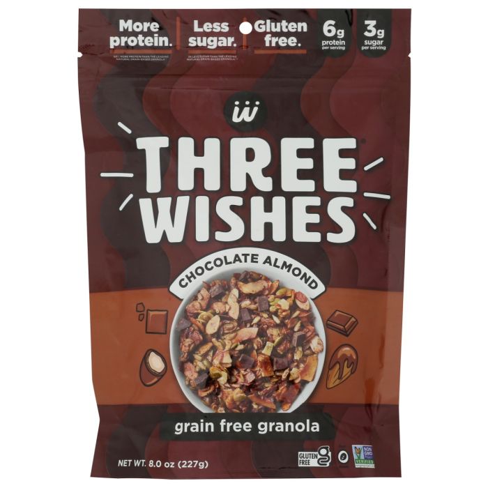 THREE WISHES: Chocolate Almond Granola, 8 oz