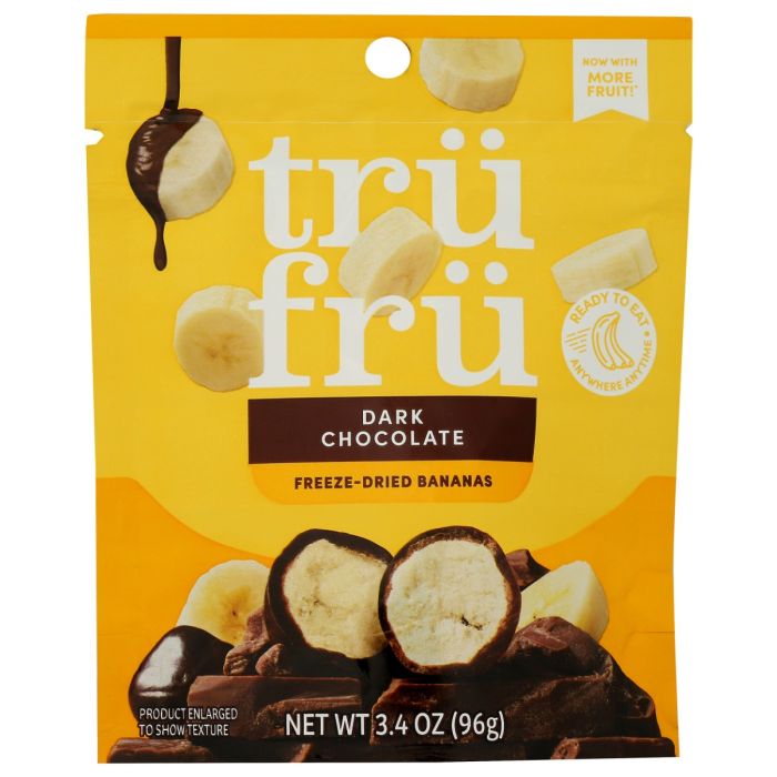 TRU FRU: Bananas Freeze Dried Fresh with Dark Chocolate, 3.4 oz