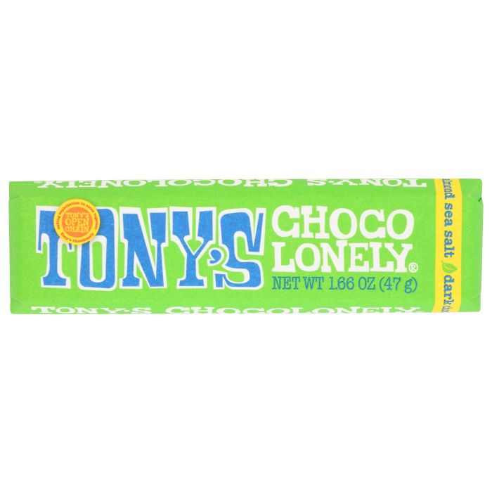 TONYS CHOCOLONEY: Dark Chocolate Almond Sea Salt Bar 51 Percent, 1.66 oz