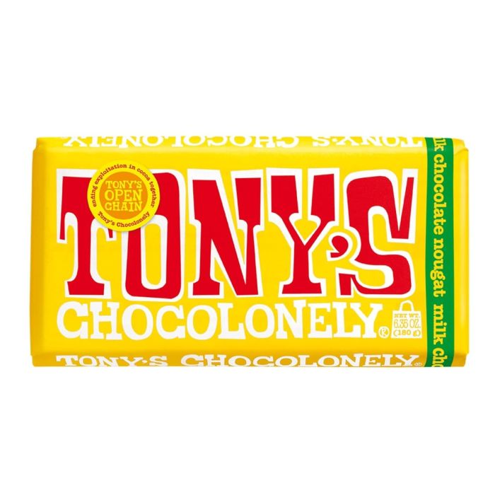 TONYS CHOCOLONELY: Milk Honey Almond Nougat 32 Percent Chocolate Bar, 6.35 oz
