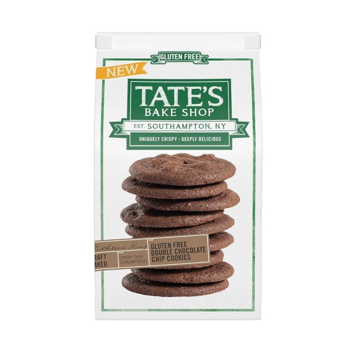 TATES: Gluten Free Double Chocolate Chip Cookies, 7 oz