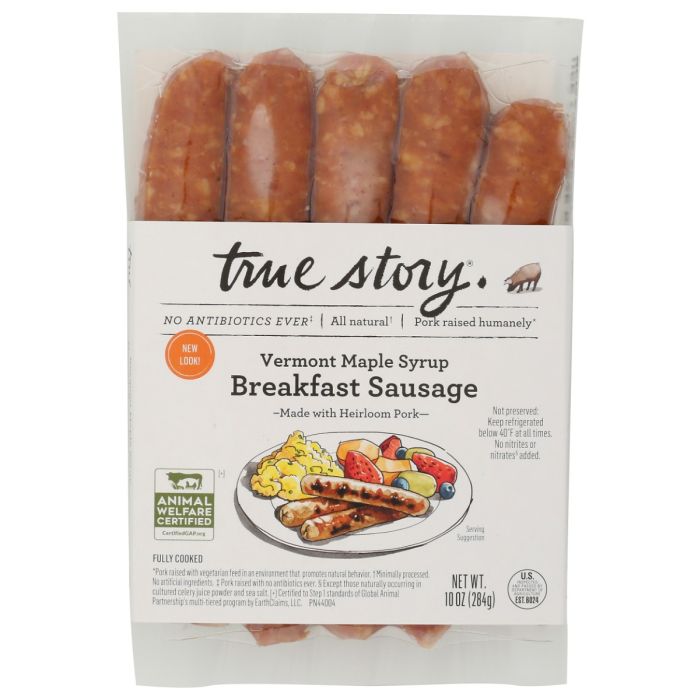 TRUE STORY: Vermont Maple Syrup Breakfast Sausage, 10 oz