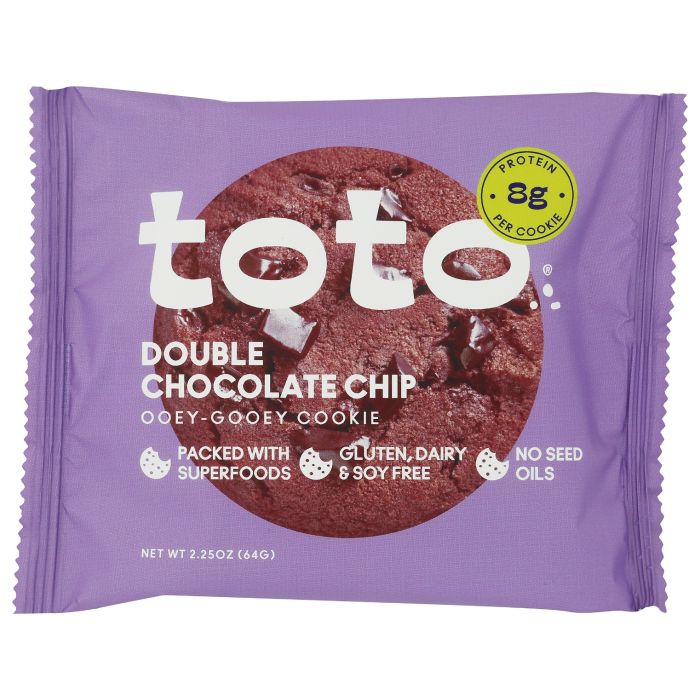 TOTO FOODS: Double Chocolate Chip Cookie, 2.25 oz