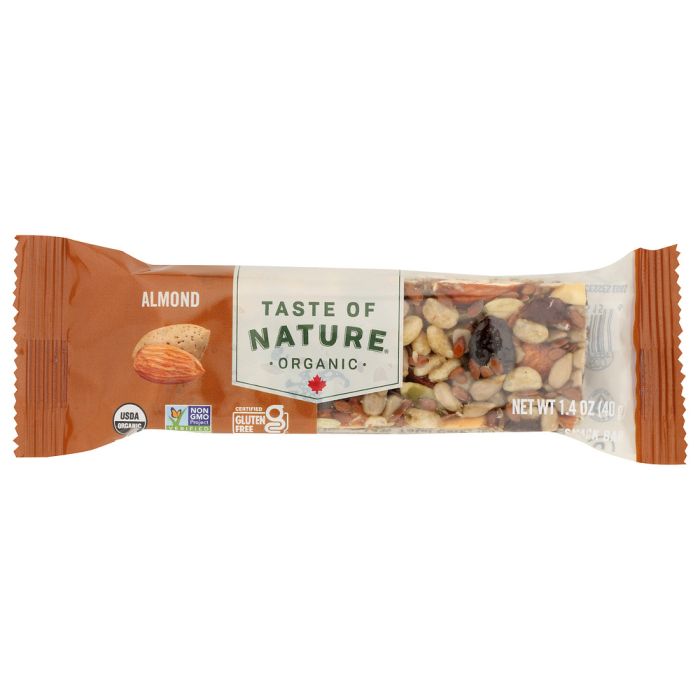 TASTE OF NATURE: Organic Almond Fruit and Nut Snack Bar, 1.41 oz