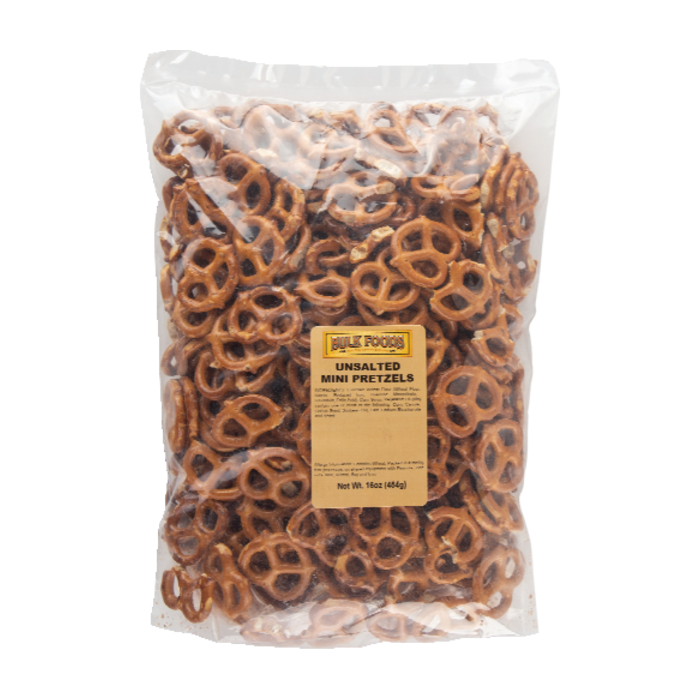 TORN & GLASSER: Unsalted Mini Pretzels, 16 oz