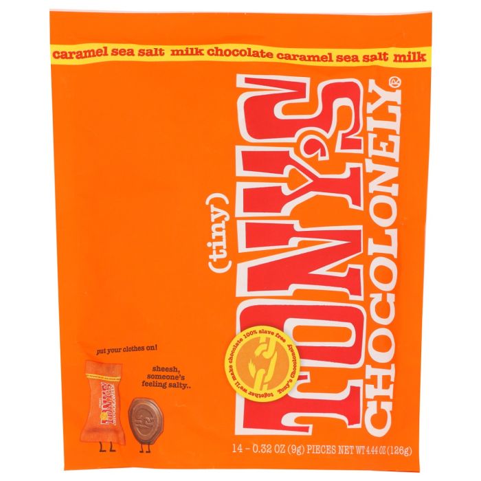 TONYS CHOCOLONELY: Milk Chocolate Caramel Sea Salt Pouch, 4.44 oz