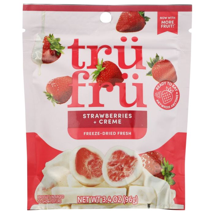 TRU FRU: Strawberries Freeze Dried Fresh with Crème, 3.4 oz