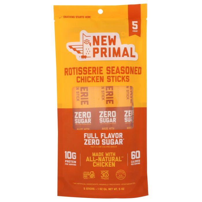 THE NEW PRIMAL: Rotisserie Chicken Sticks 5pc, 5 oz