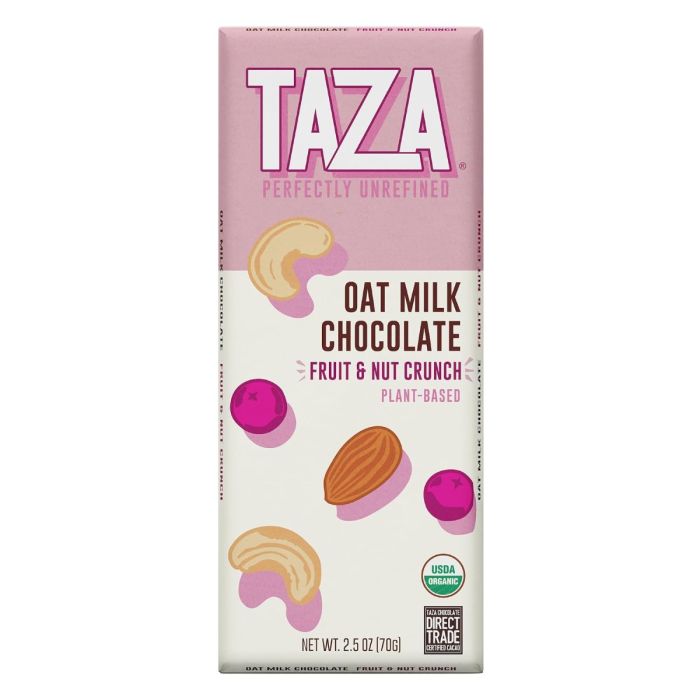 TAZA CHOCOLATE: Oat Milk Chocolate Fruit and Nut Crunch, 2.5 oz