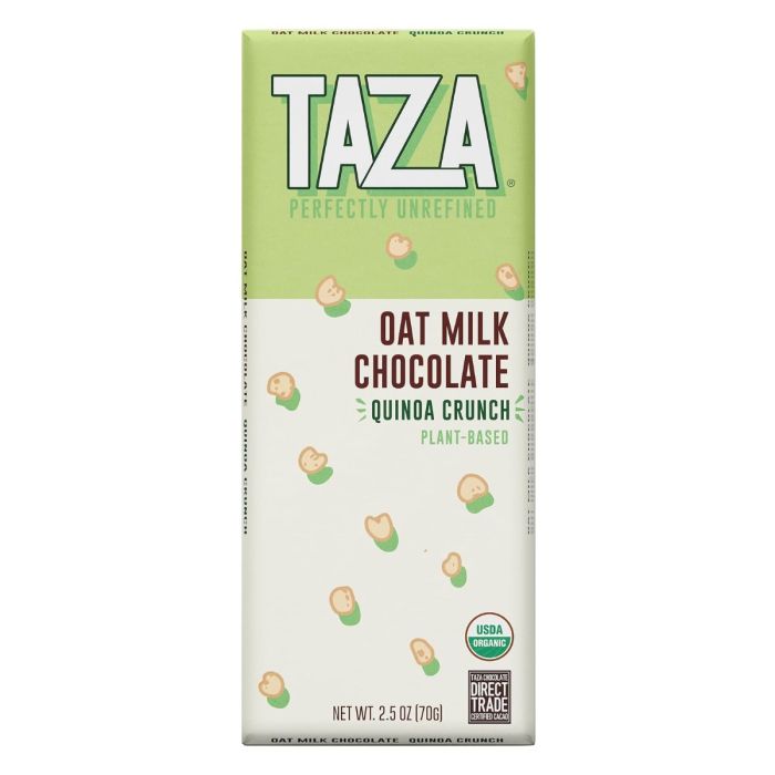 TAZA CHOCOLATE: Oat Milk Chocolate Quinoa Crunch, 2.5 oz