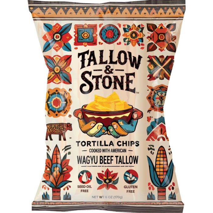TALLOW AND STONE: Original Wagyu Beef Tallow Tortilla Chips, 6 oz