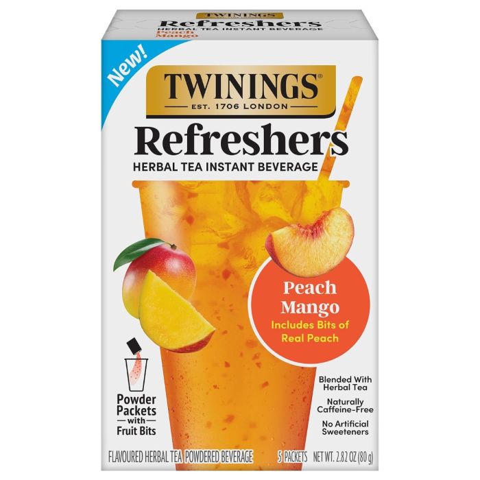 TWINING TEA: Peach Mango Refreshers Tea, 5 pc