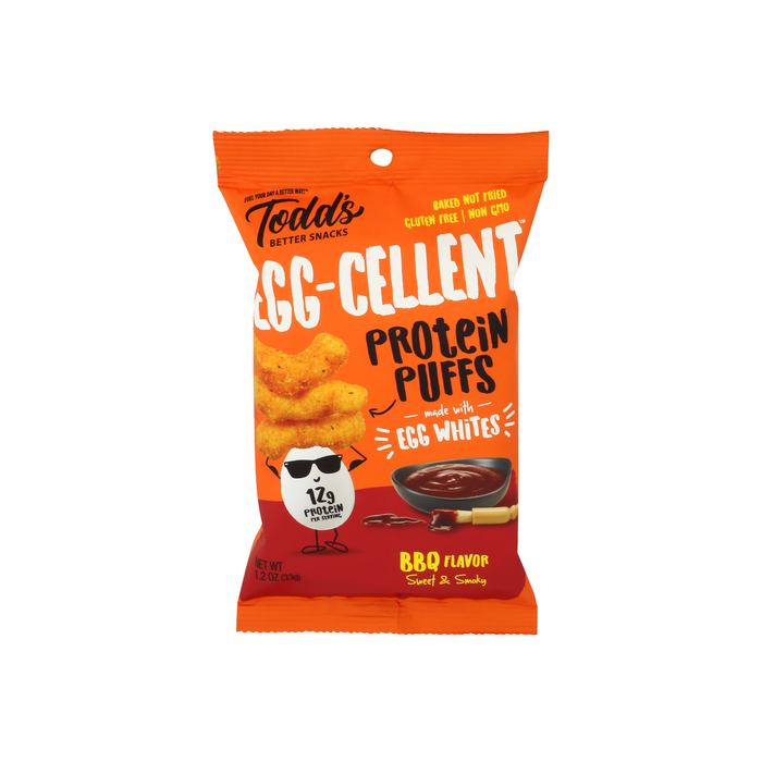 TODDS BETTER SNACKS: Sweet and Smoky Bbq Eggcellent Protein Puffs, 33 gm