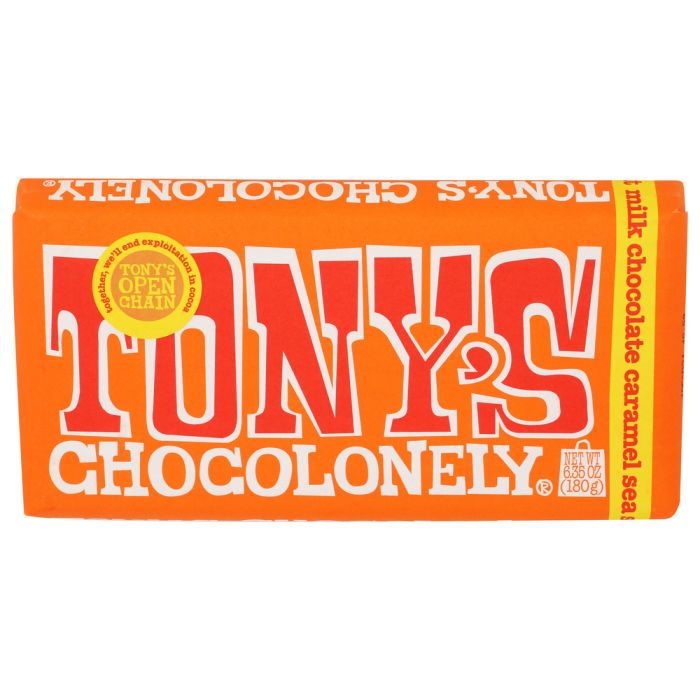 TONYS CHOCOLONELY: Milk Chocolate Caramel Sea Salt Bar, 6.35 oz