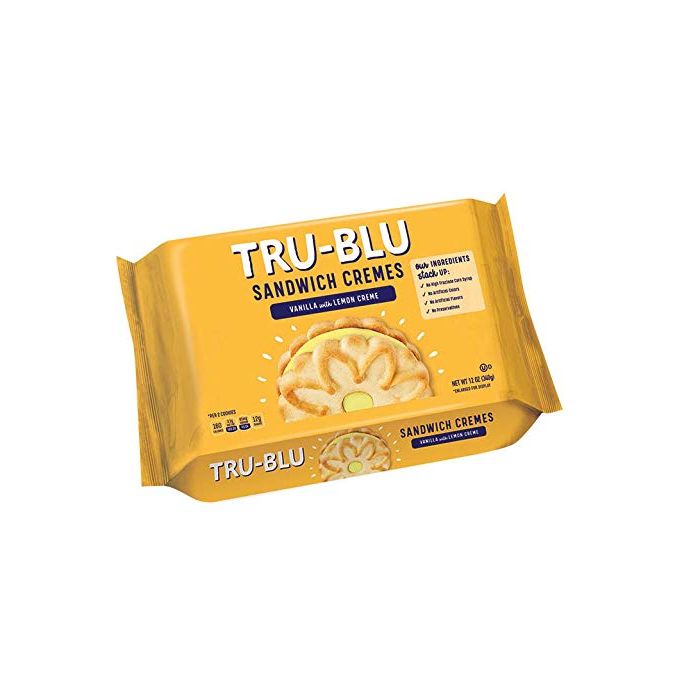 TRUBLU: Vanilla with Lemon Creme Sandwich Cookies, 12 oz